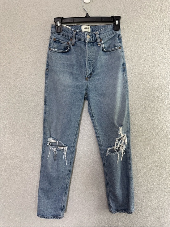 Agolde Denim - Agolde Wilder Mid Rise Distressed Straight in Whiplash Size 25